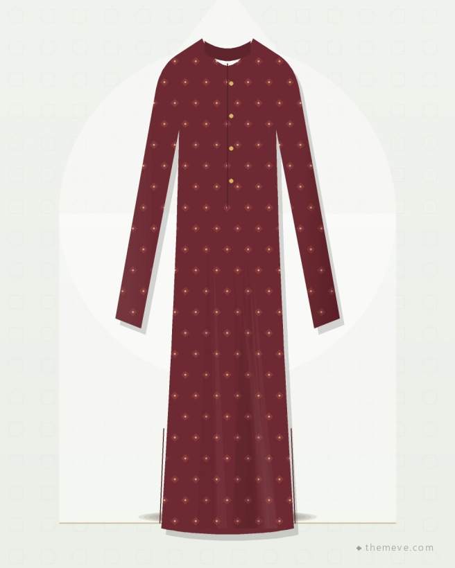 Jacquard Panjabi — Maroon